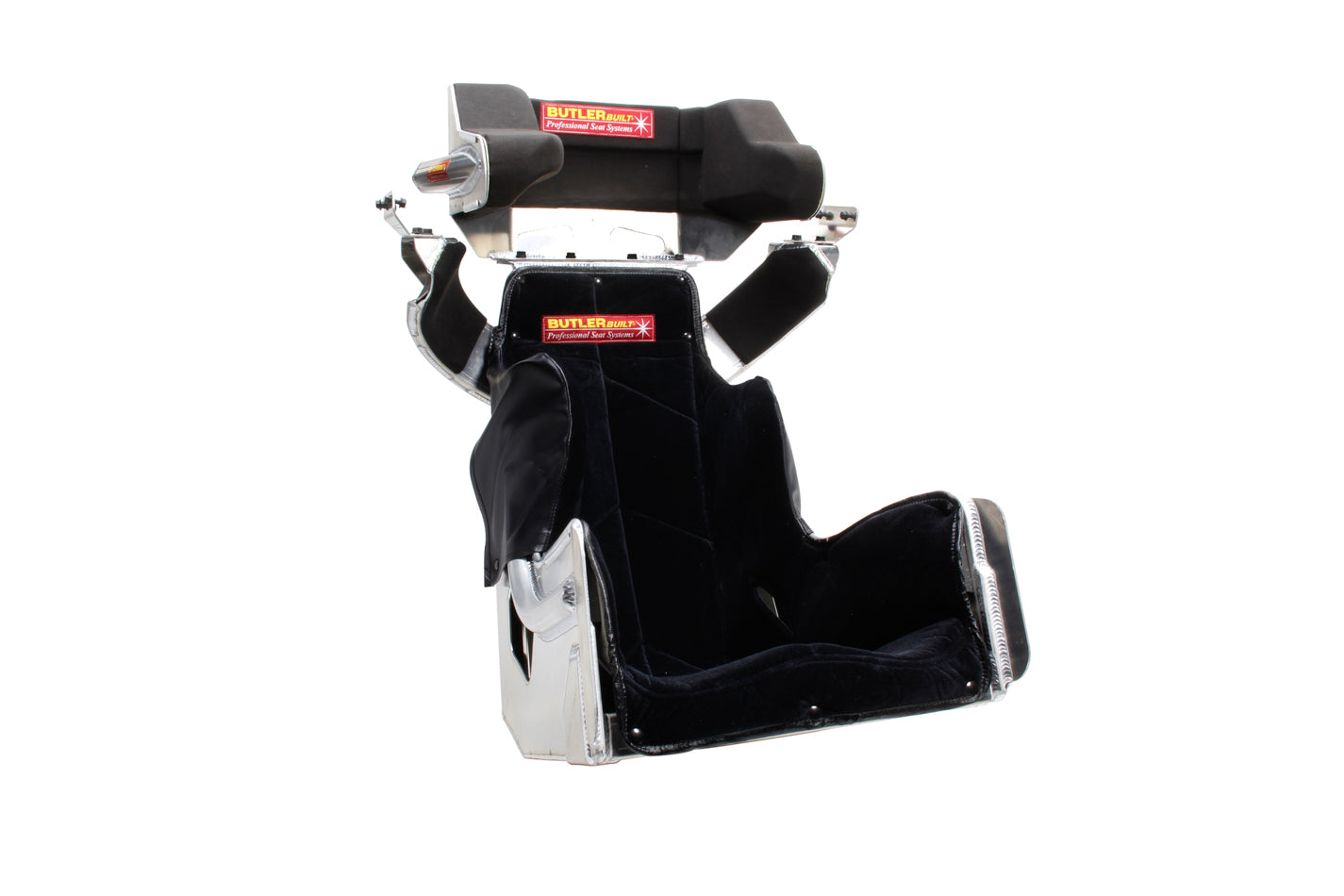 ButlerBuilt ADV-16118-65-4001 Advantage II Speedway Seat with Black Velour Cover, 16 Inch Width, 20 Degree Layback, HANS Cut-Out, Aluminum Frame
