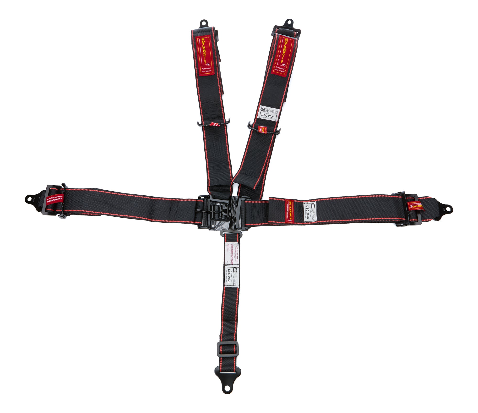 ButlerBuilt BB1156901 5-Point Latch and Link Harness with Pull-Up Adjustment, Bolt-In, Black