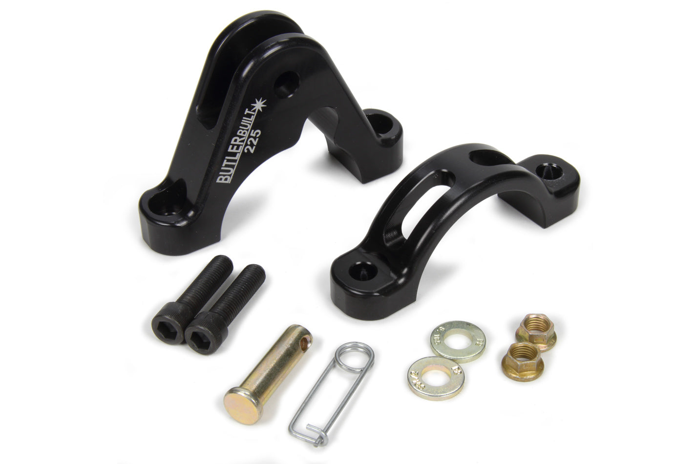 ButlerBuilt BBP-4921-1-CA-225 Aluminum Axle Clamp, 2-1/4 Inch Diameter, Black Anodized Finish