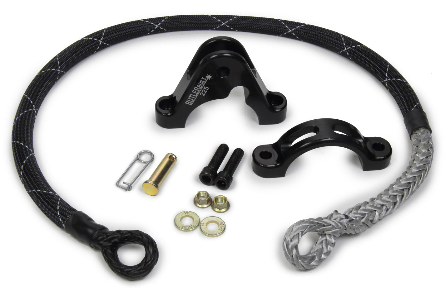 ButlerBuilt BBP-4922-1-B-225 Aluminum Axle Tether for 2-1/4 Inch Axle Tube, Black Anodized, Single Side Clamp and Hardware Included