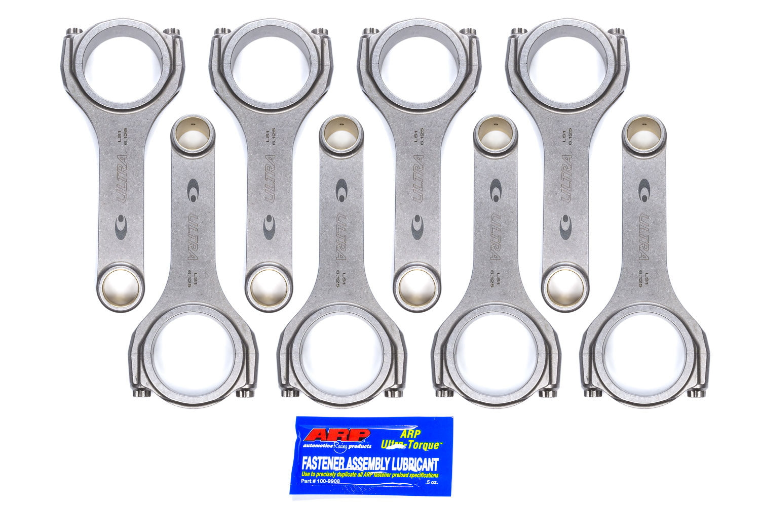 Callies U16300 GM LS Series Forged H-Beam Connecting Rods, 6.125 Inch Length, Steel, Bushed