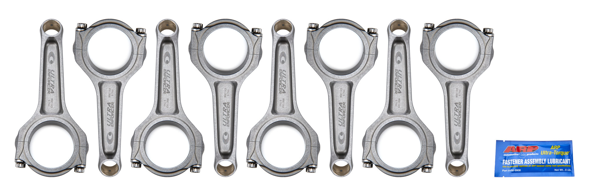 Callies U18214 Ultra XD Enforcer Forged Steel I-Beam Connecting Rods for Big Block Chevy, 6.700 Inch Length, Bushed, 7/16 Inch Cap Screws