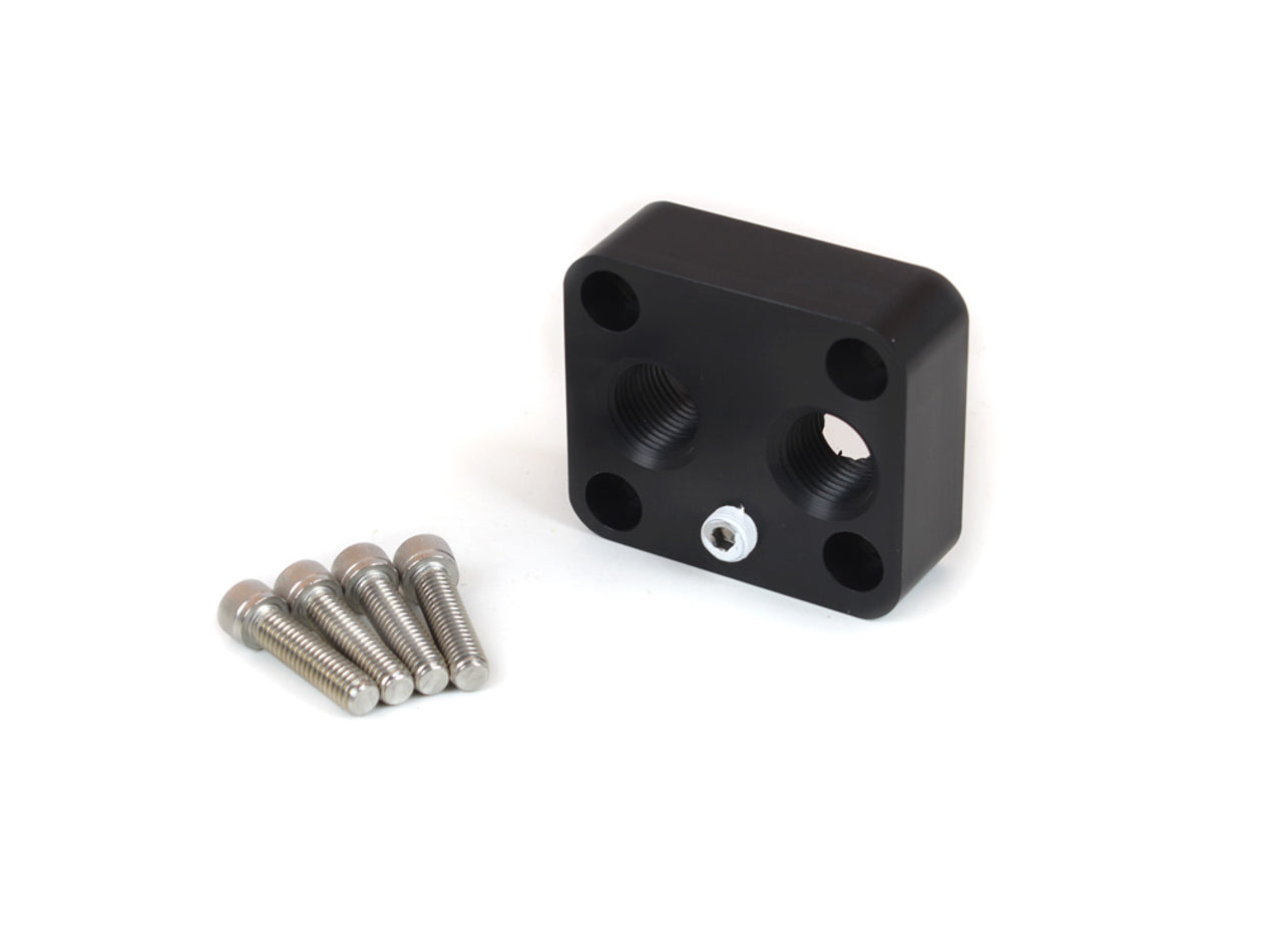 CANTON 22-629 Remote Oil Filter Adapter for Ford FE-Series with 1/2 Inch NPT Female Inlet and Outlet, Aluminum Black Anodized