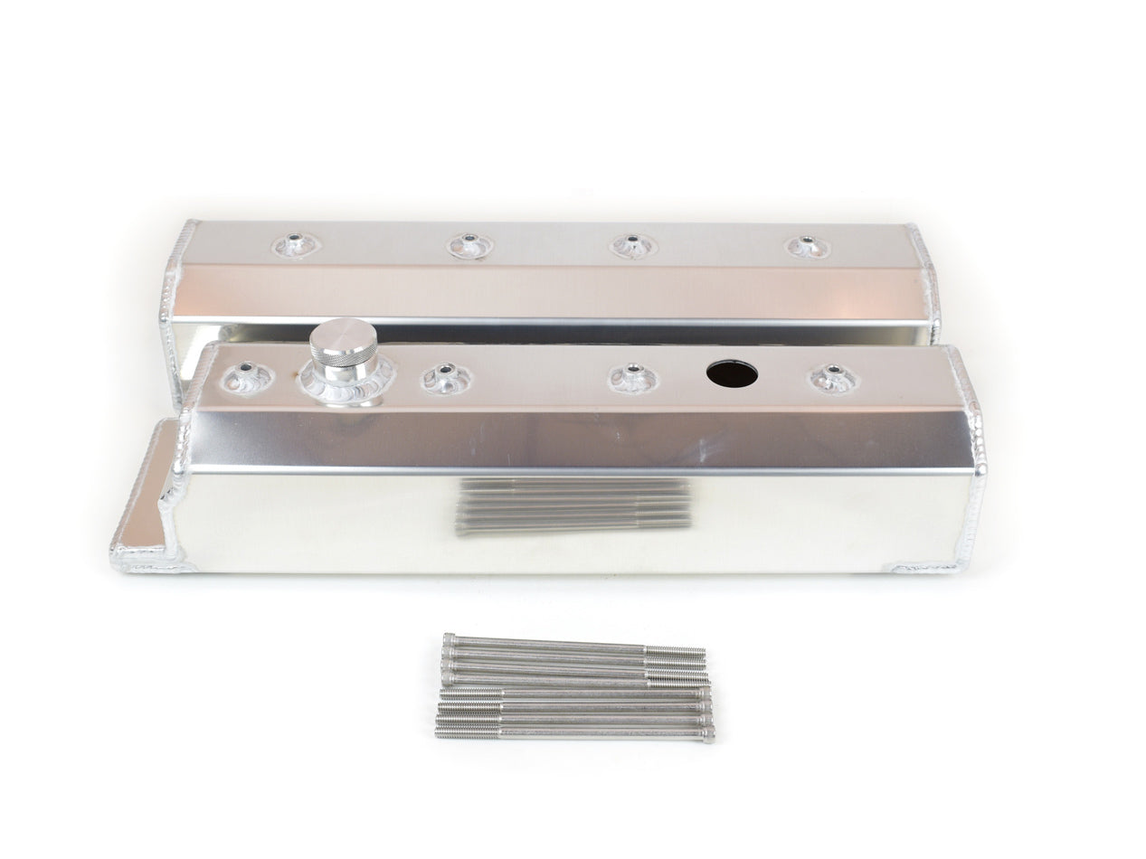 CANTON SBC Fabricated Aluminum Valve Cover for Small Block Chevy 1992-1996 with Tall Design and PCV Port