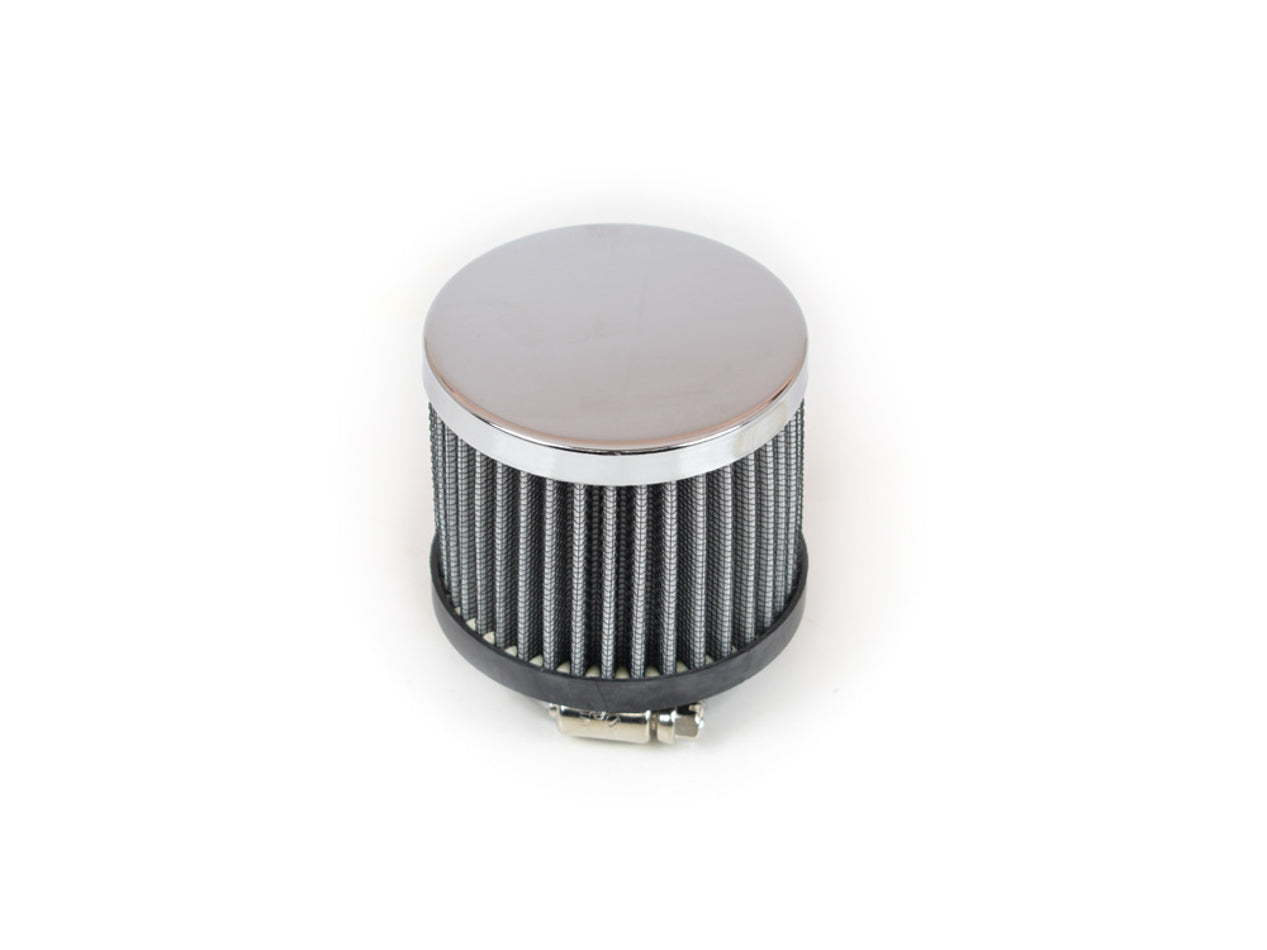CANTON 65-500 V.C Breather Without Hood, Clamp-On, Round, 1-3/8 Inch OD Steel, Chrome Finish