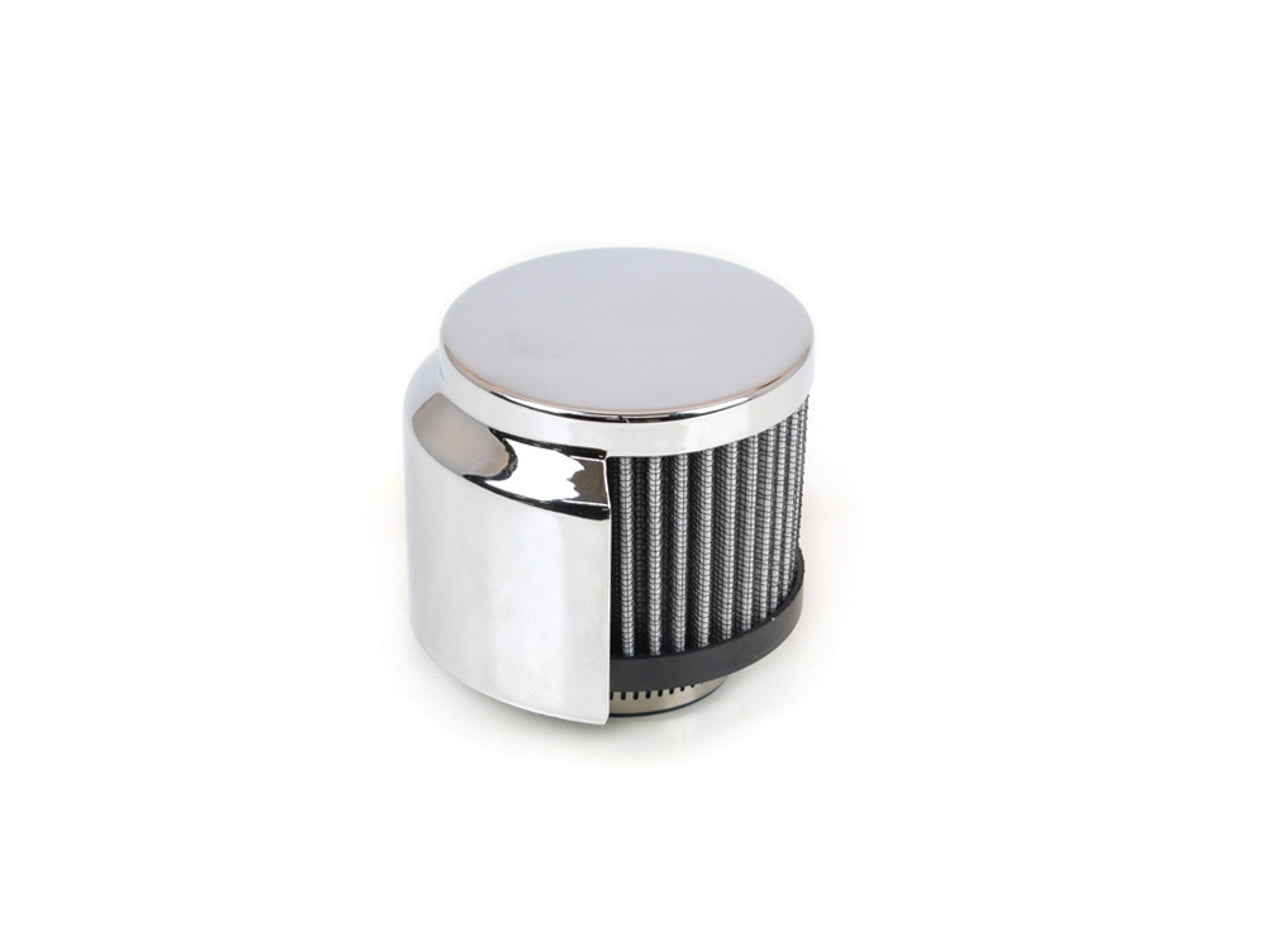 CANTON 65-510 V.C Breather with Hood, Clamp-On Round Style, 1-3/8 Inch OD Steel Chrome