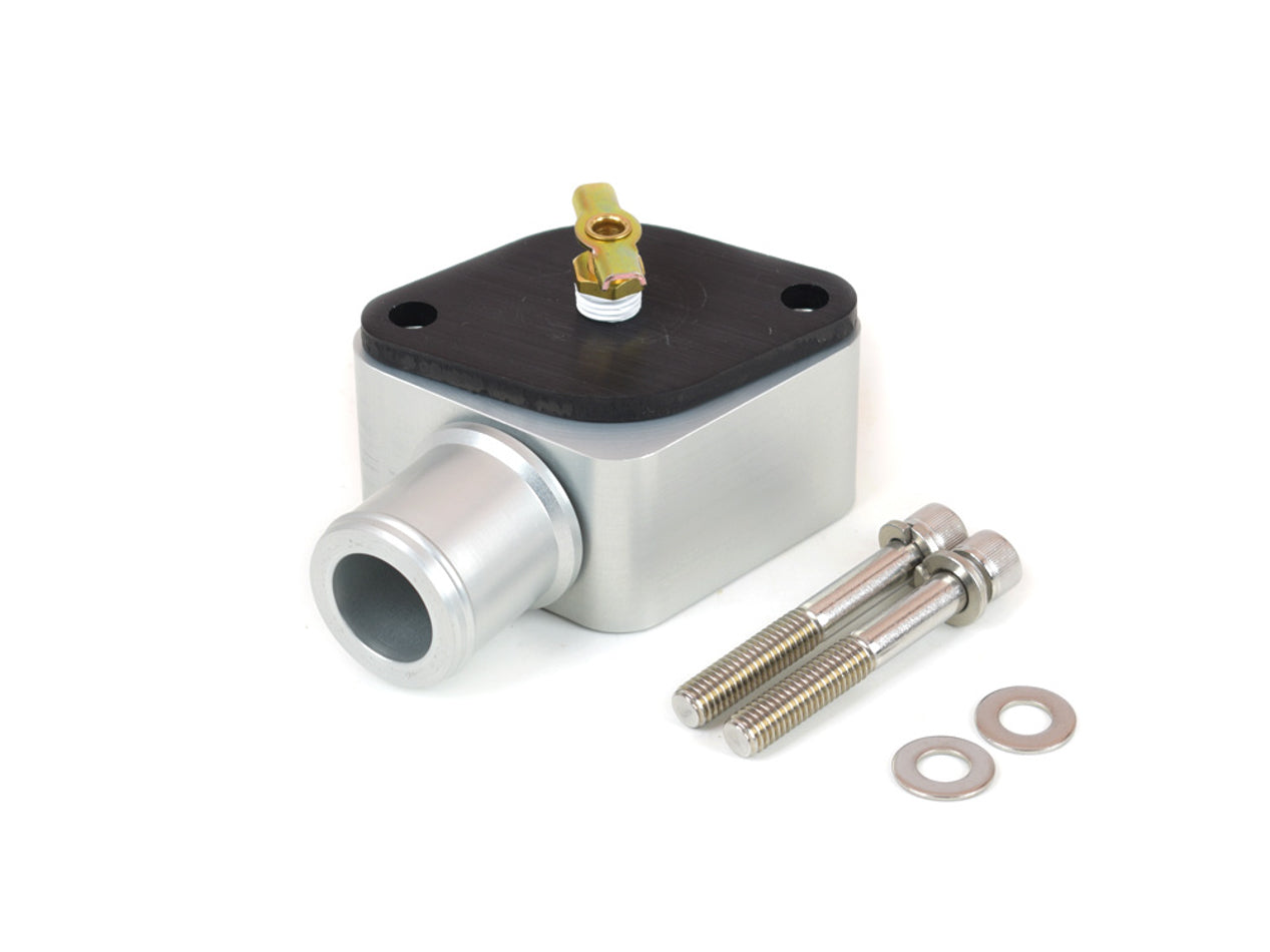 Canton Water Neck with Bleeder for Chevy V8 1-1/2 Inch Hose Diameter with 3/8 Inch NPT Ports and Aluminum Construction