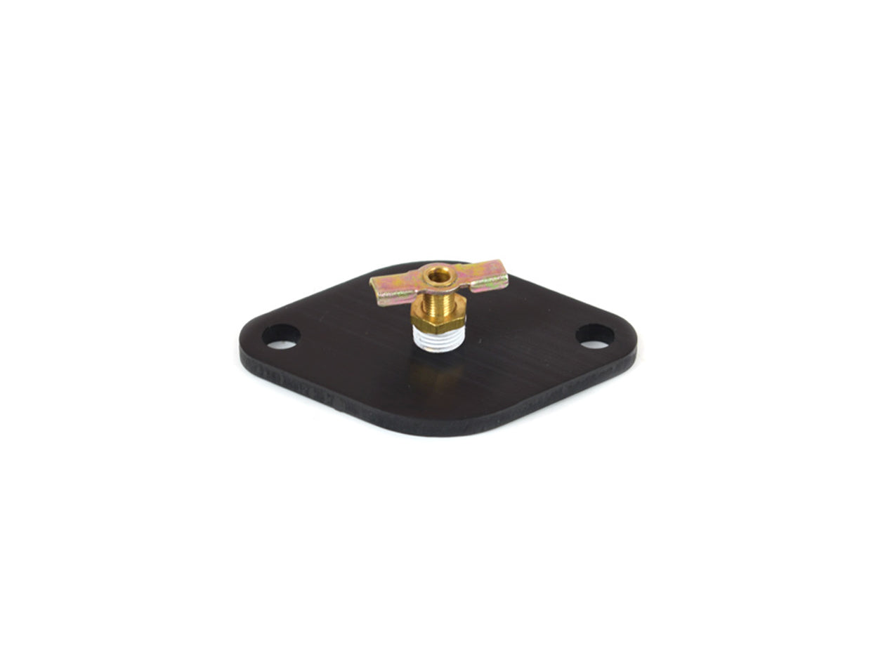 Canton 80-110 Water Neck Blockoff with Petcock Bleeder for Chevy V8 Engines, Aluminum Black Anodized