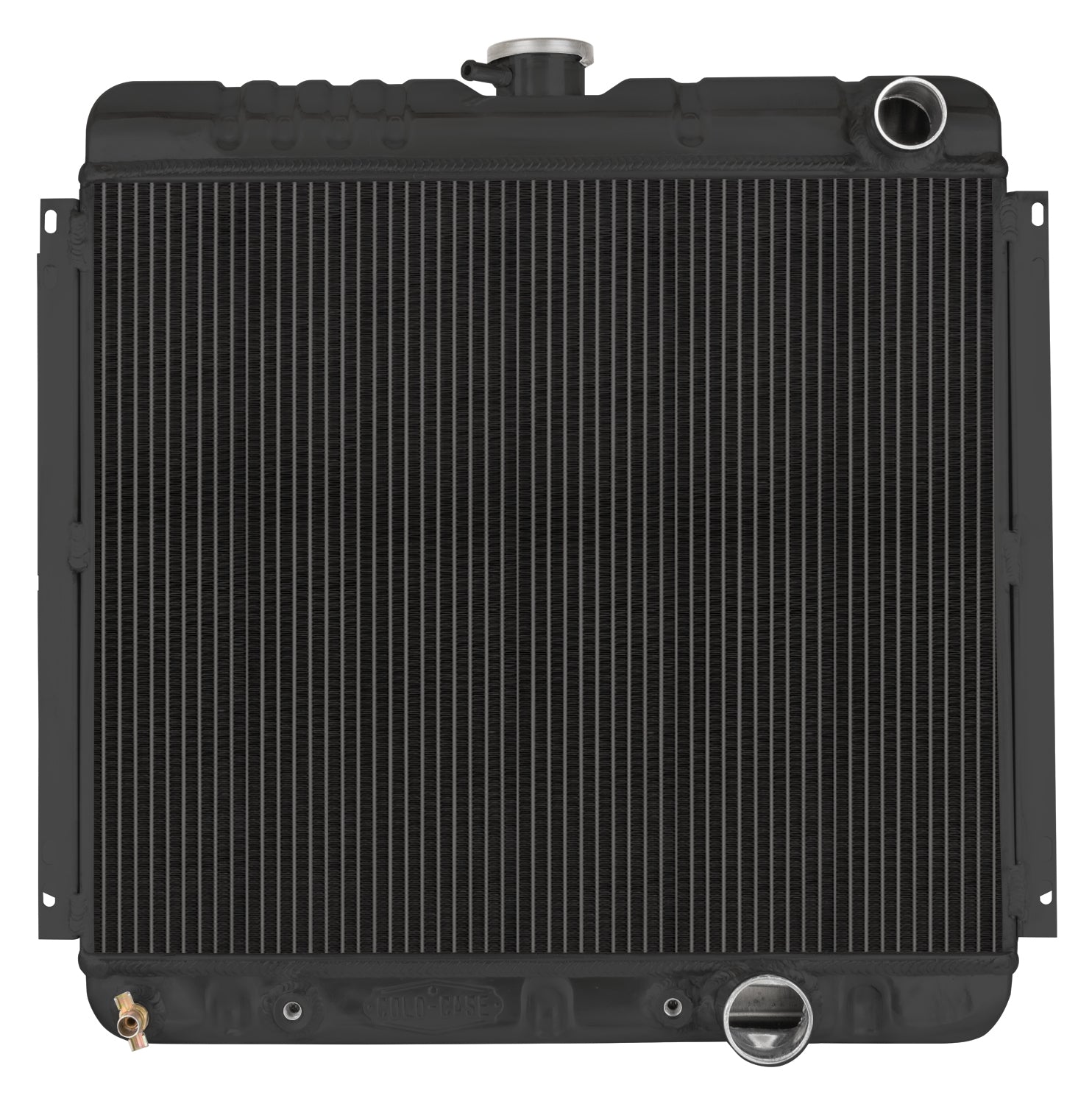 Cold Case Radiators FOM561AB Black Night Rider Series Radiator for Ford Mustang 1967-1970 with Passenger Side Inlet and Outlet, Aluminum, 22.4 x 21.5 Inches