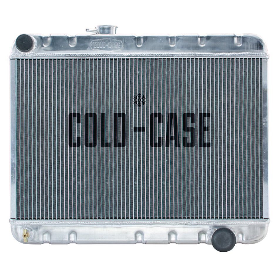 Cold Case Radiators GPG34 1966-67 GM A-Body Radiator Without Air Conditioning, Aluminum, Polished Finish, Driver Side Inlet and Passenger Side Outlet