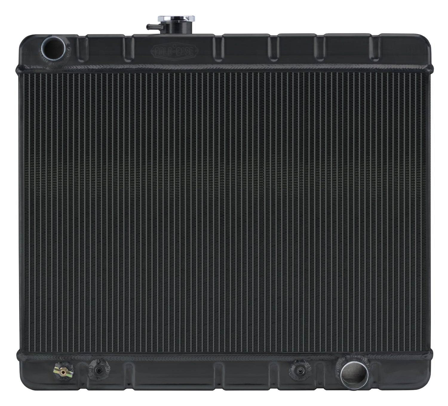 Cold Case Radiators GPG38AB Night Rider Series Aluminum Radiator for 1966-67 GM A-Body with Air Conditioning, Black Finish