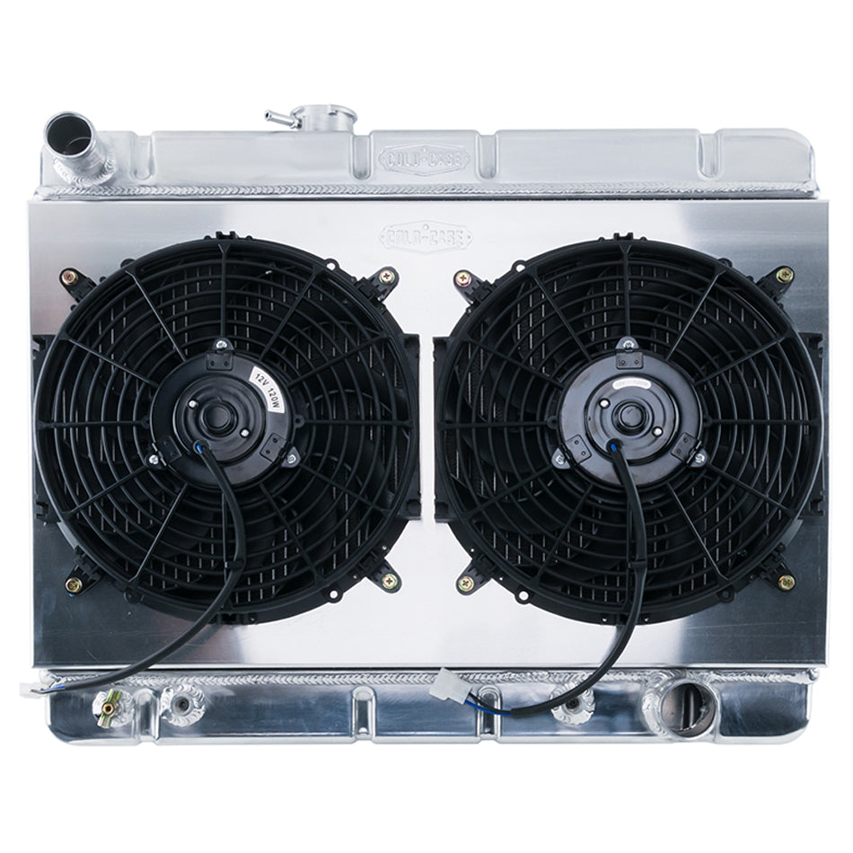 Cold Case Radiators GPG38ASK Aluminum Radiator for GM A-Body 1966-67 with Dual Fans and Air Conditioning, 25.5 Inches Wide