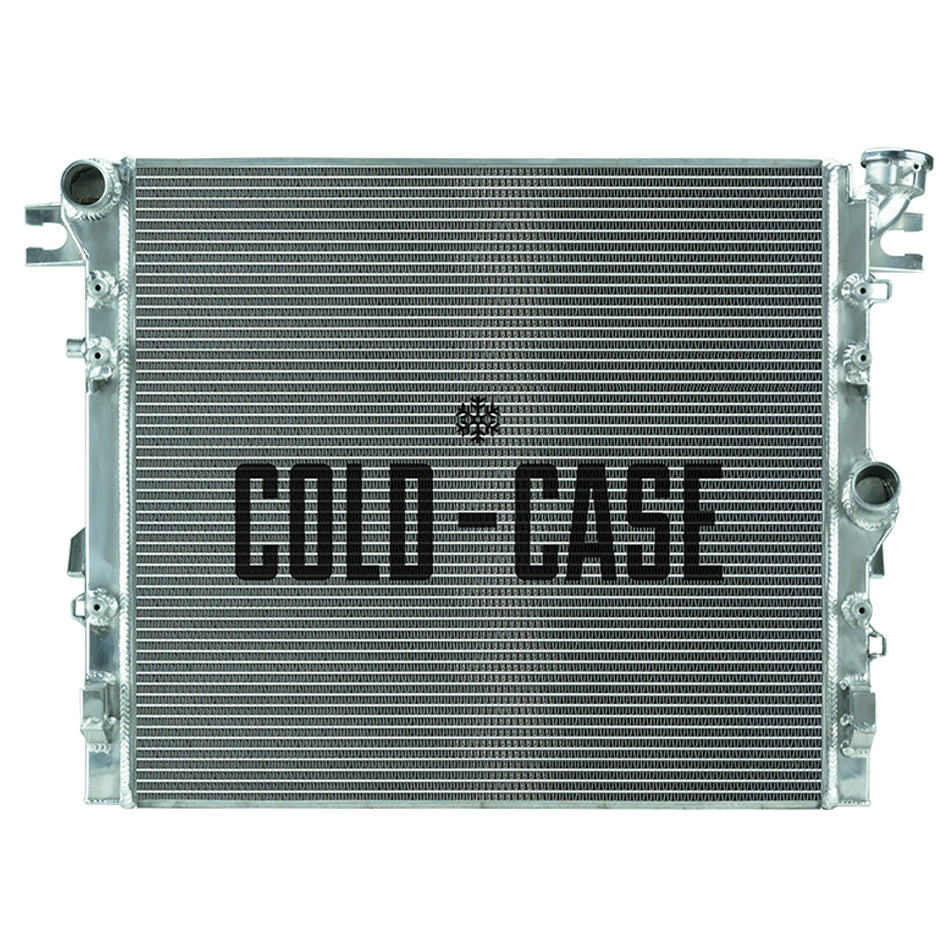 Cold Case Radiators MOJ995 Aluminum Radiator for Jeep Wrangler JK 2007-2018, Driver Side Inlet, Passenger Side Outlet, Polished Finish