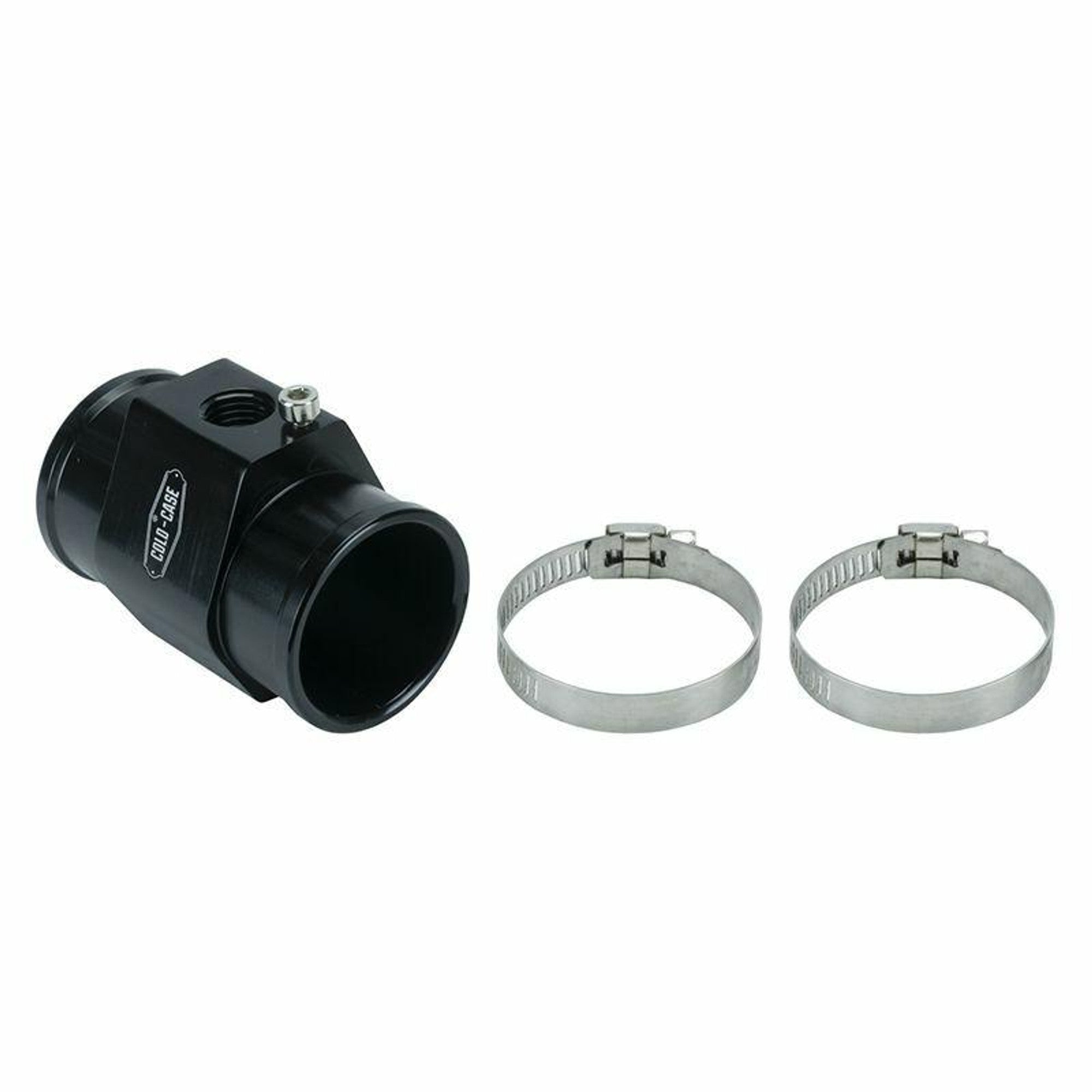 Cold Case Radiators TS38 1.5 Inch Hose Adapter with 1/4 Inch NPT Port, Aluminum, Black Anodized