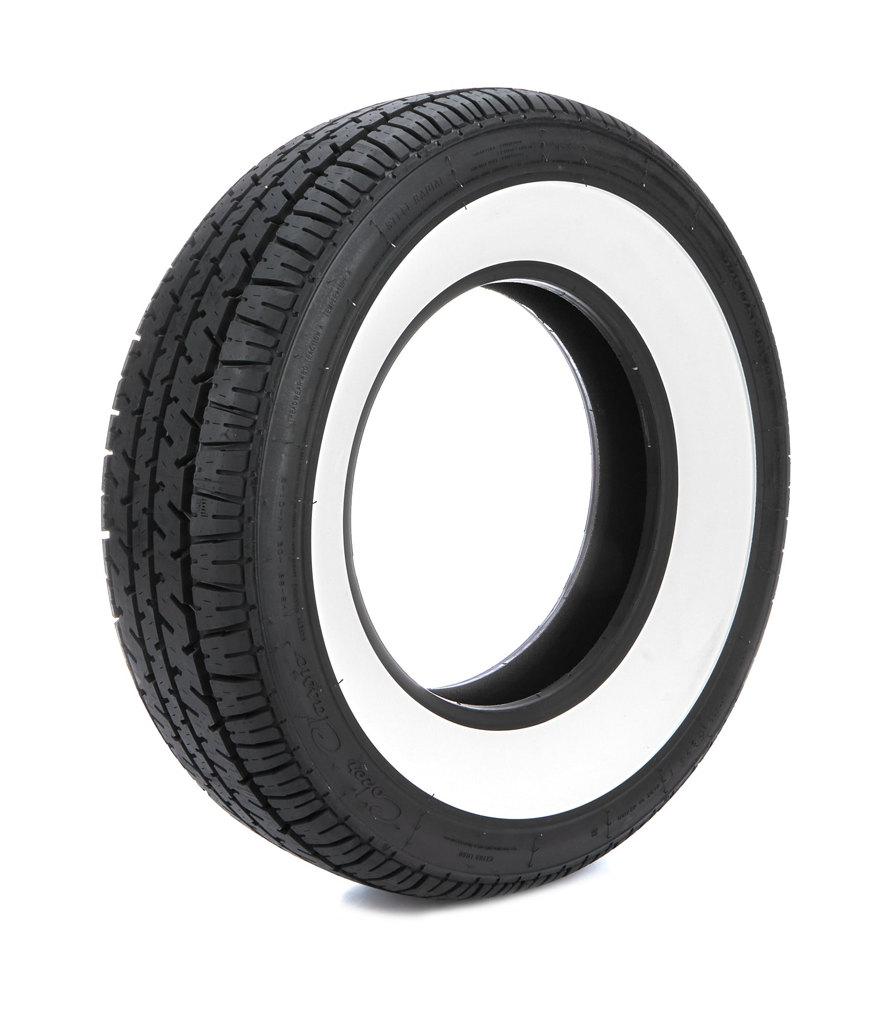 Coker Tire 737114 225/75R15 Classic Star Series Radial Tire with White Sidewall