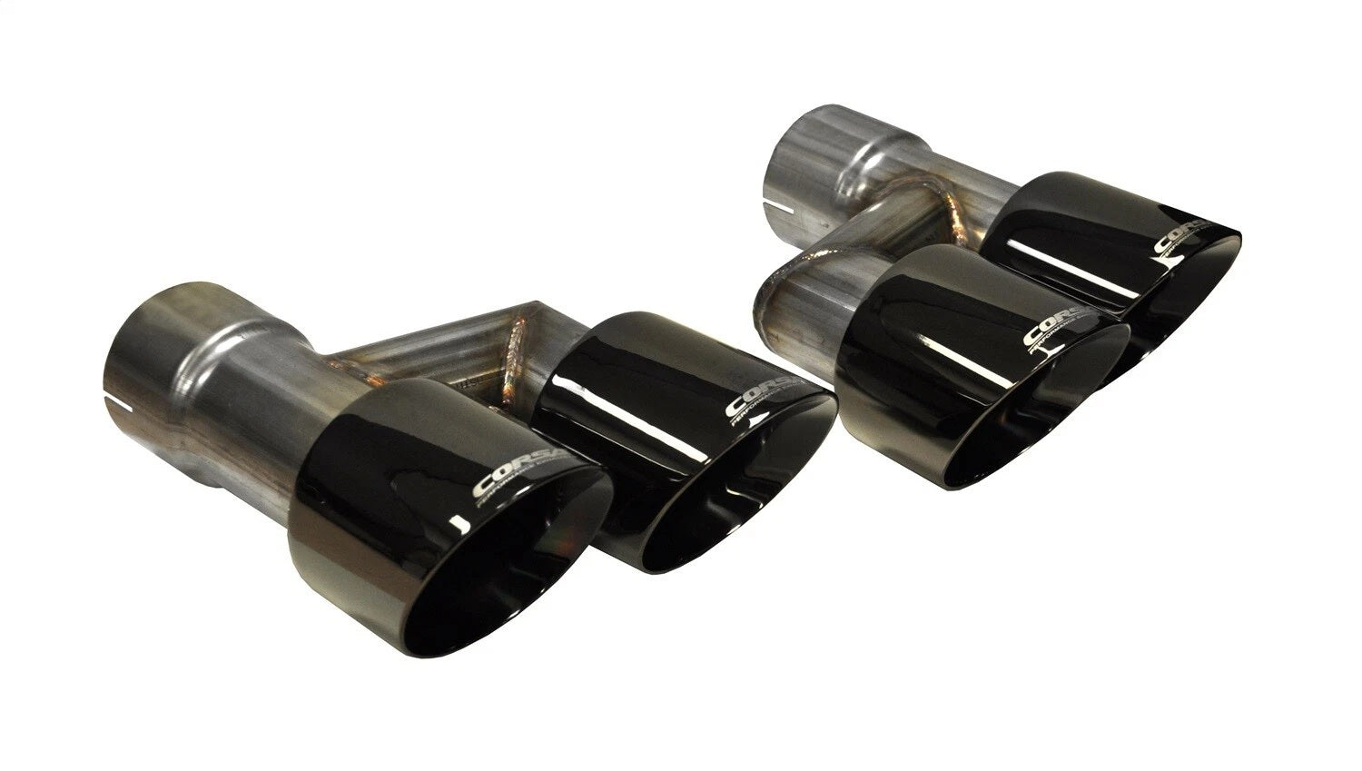 Corsa Performance 14333BLK Pro Series Dual Rear Exit Exhaust Tip Kit for Ford Mustang 2015-2017, Black Chrome Finish