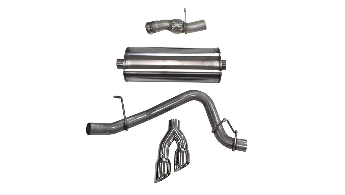 Corsa Performance Exhaust Cat-Back System 14826 for Chevrolet Silverado and Silverado HD with 6.2L V8, 3-inch Diameter, Single Side Exit with Dual Polished Stainless Tips
