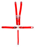 CROW Safety Gear 11002 5-Point Latch and Link Harness with Pull-Down Adjustment, Red