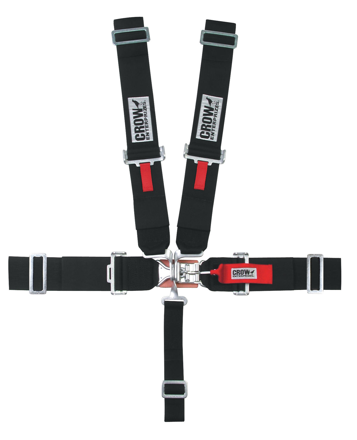 Crow Safety Gear 11014 5-Point Harness with Latch and Link System, Wrap-Around Design, and Pull-Down Adjustment, Black, 50 Inches Length