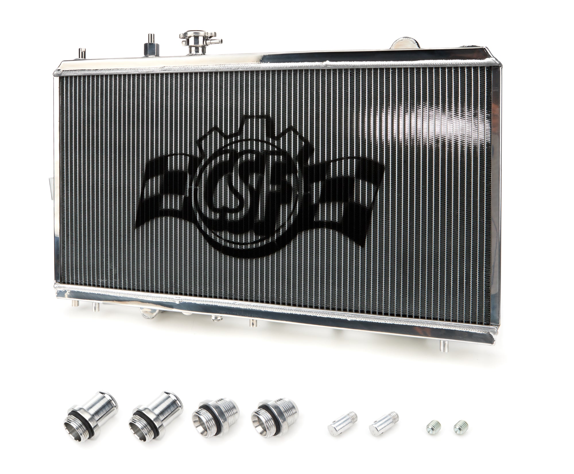 CSF Cooling Radiator 2850K for Honda Civic 1992-2000 with K-Swap, Single Pass, Aluminum, Polished Finish