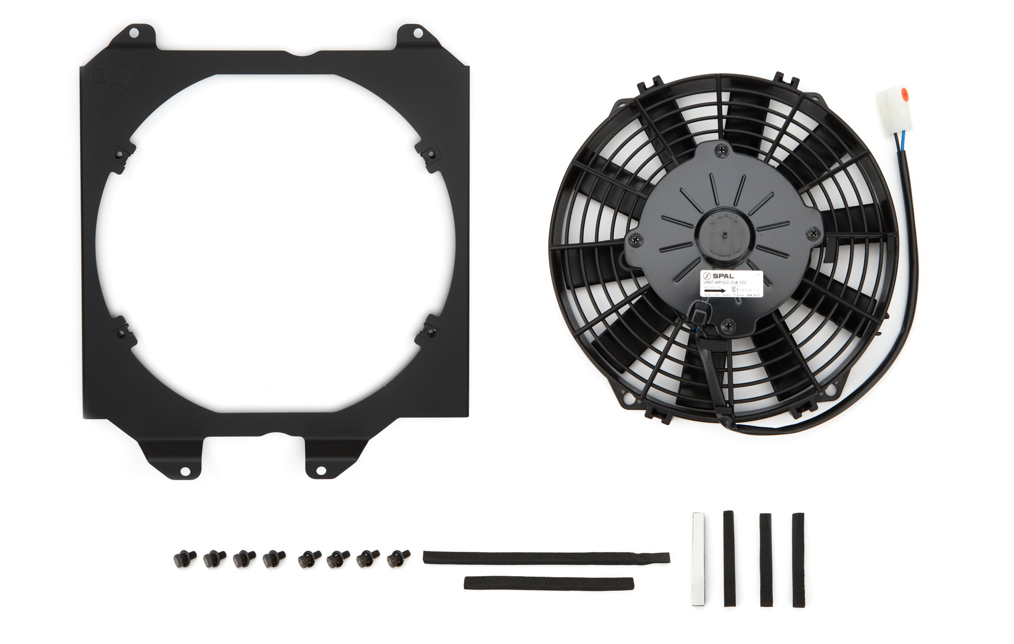 CSF Cooling 2858FB Electric Cooling Fan for Honda Civic 1992-2000, 12-Inch Push/Pull Blade, Aluminum Shroud