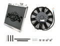 CSF Cooling 2858X Universal Half Radiator with Fan, Aluminum, 13.75 x 13.625 Inches, Polished Finish