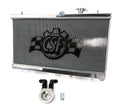CSF Cooling Radiator 3076O for Subaru Impreza 2002-2007 with Built-In Oil Cooler, 27.75 Inch Width, Top Center Inlet, Driver Side Outlet, Aluminum Finish