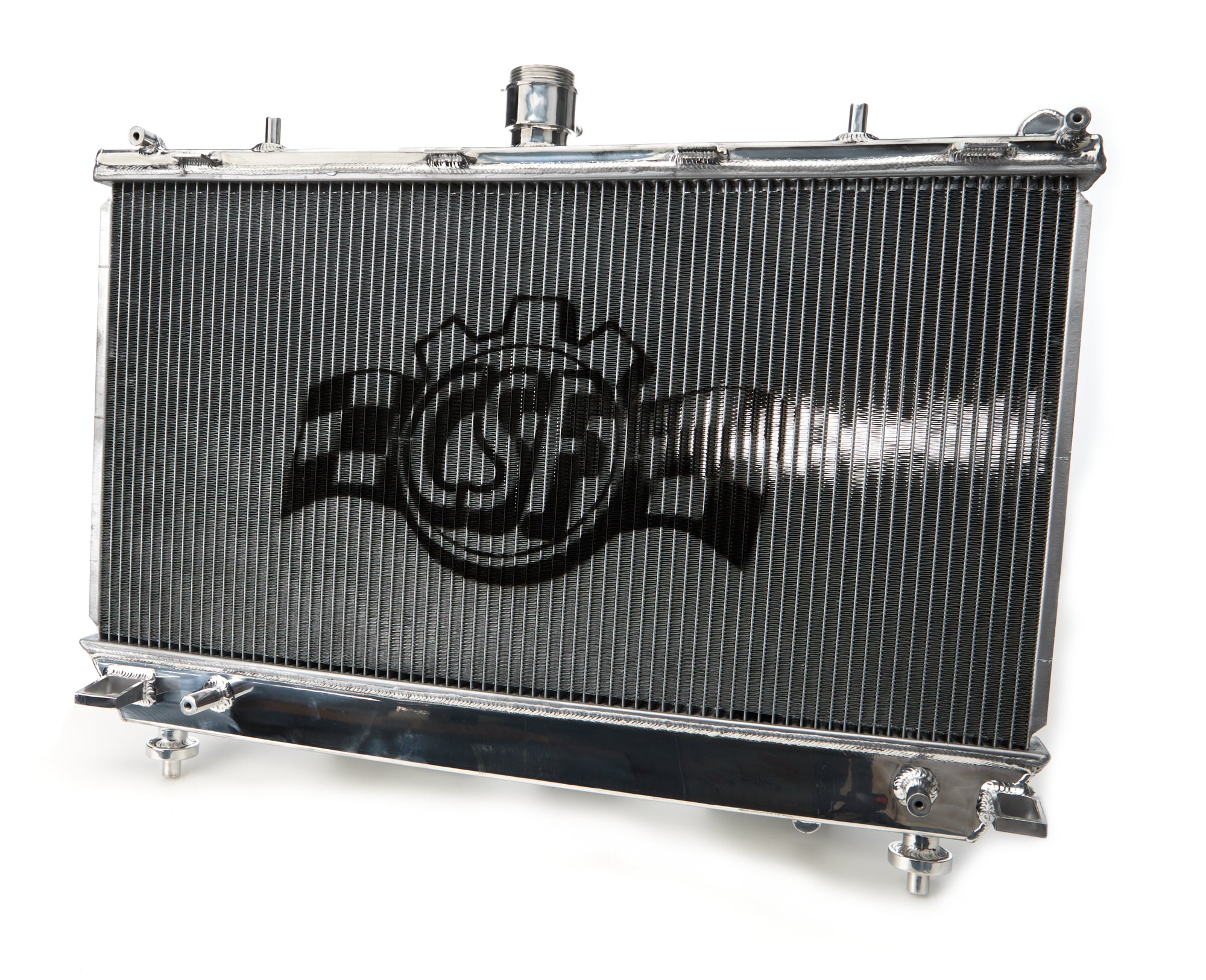 CSF Cooling Radiator 7003 for 2010-2012 Chevy Camaro with Oil Cooler, Single Pass, Driver Side Inlet, Passenger Side Outlet, Aluminum, Polished Finish