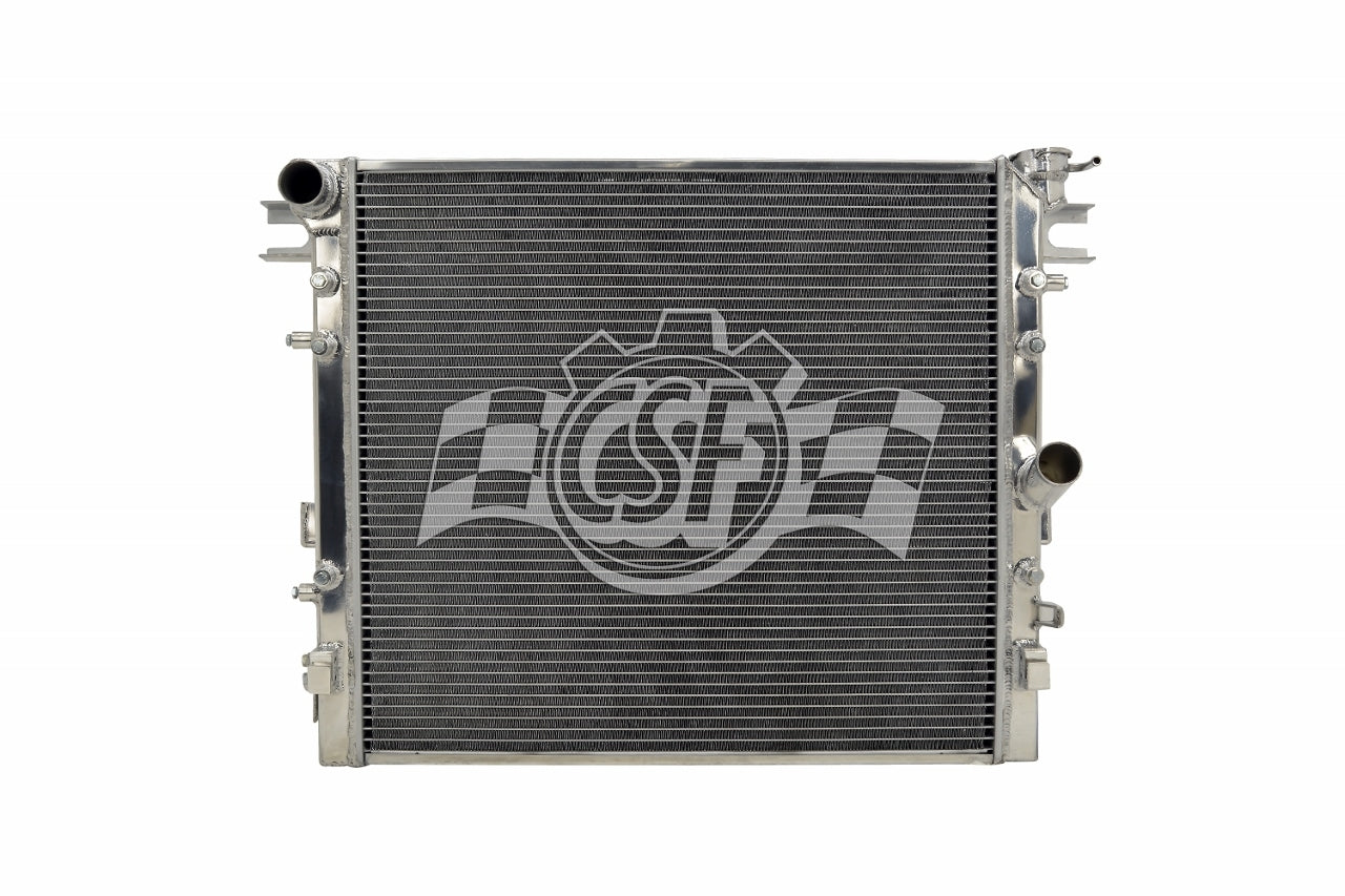 CSF Cooling Radiator for Jeep Wrangler JK 2007-2018, 21.938 Inches Wide, Aluminum, Single Pass, Polished Finish