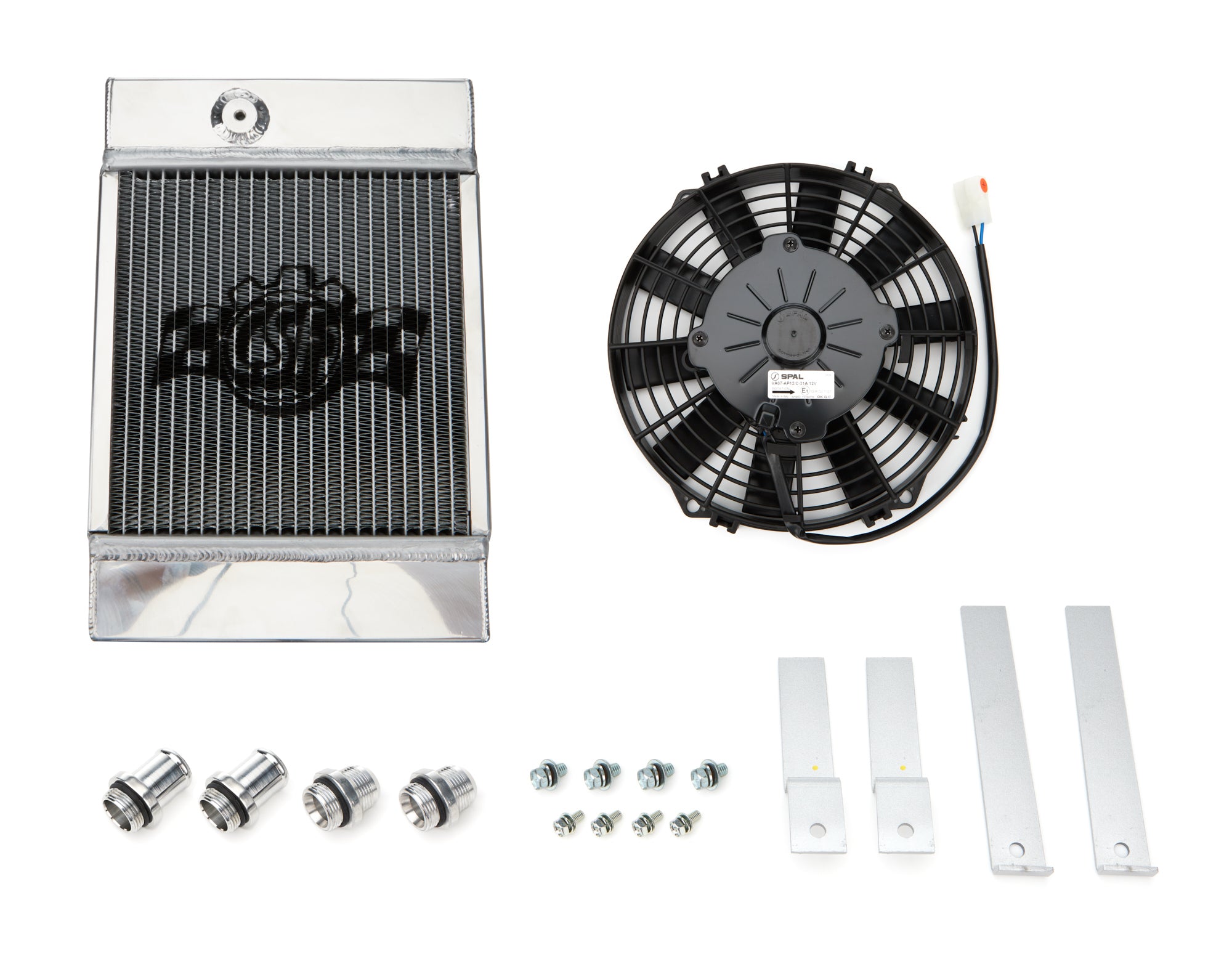 CSF Cooling 7065 Universal Drag Race Tuck Aluminum Radiator with Top Center Inlet and Outlet, 10 Inch Wide by 14.5 Inch High