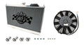 CSF Cooling 7075 Radiator for Mitsubishi Lancer Evolution 7/8/9, 27.625 x 14.75 Inches, Aluminum, Polished, Single Pass, Driver Side Inlet and Outlet, Fan and Shroud Included