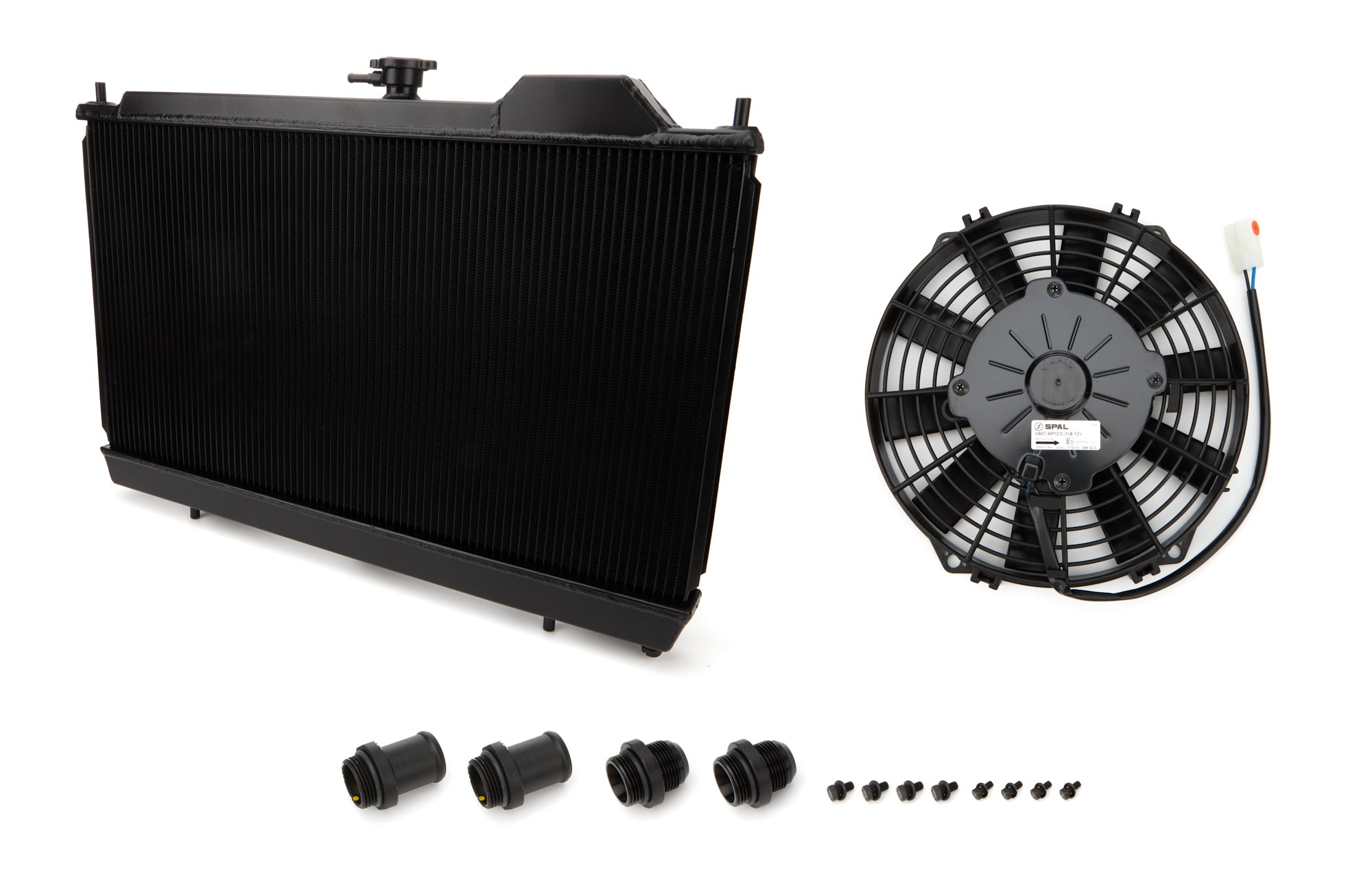 CSF Cooling Radiator 7075B for Mitsubishi Lancer 2003-2006, 27.625 in W x 14.75 in H, Aluminum with Fan and Shroud