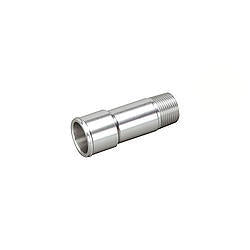CSR Performance Water Pump Fitting 906, 3/4 Inch NPT Male to 1-1/4 Inch Hose Barb, Aluminum, Clear Anodized