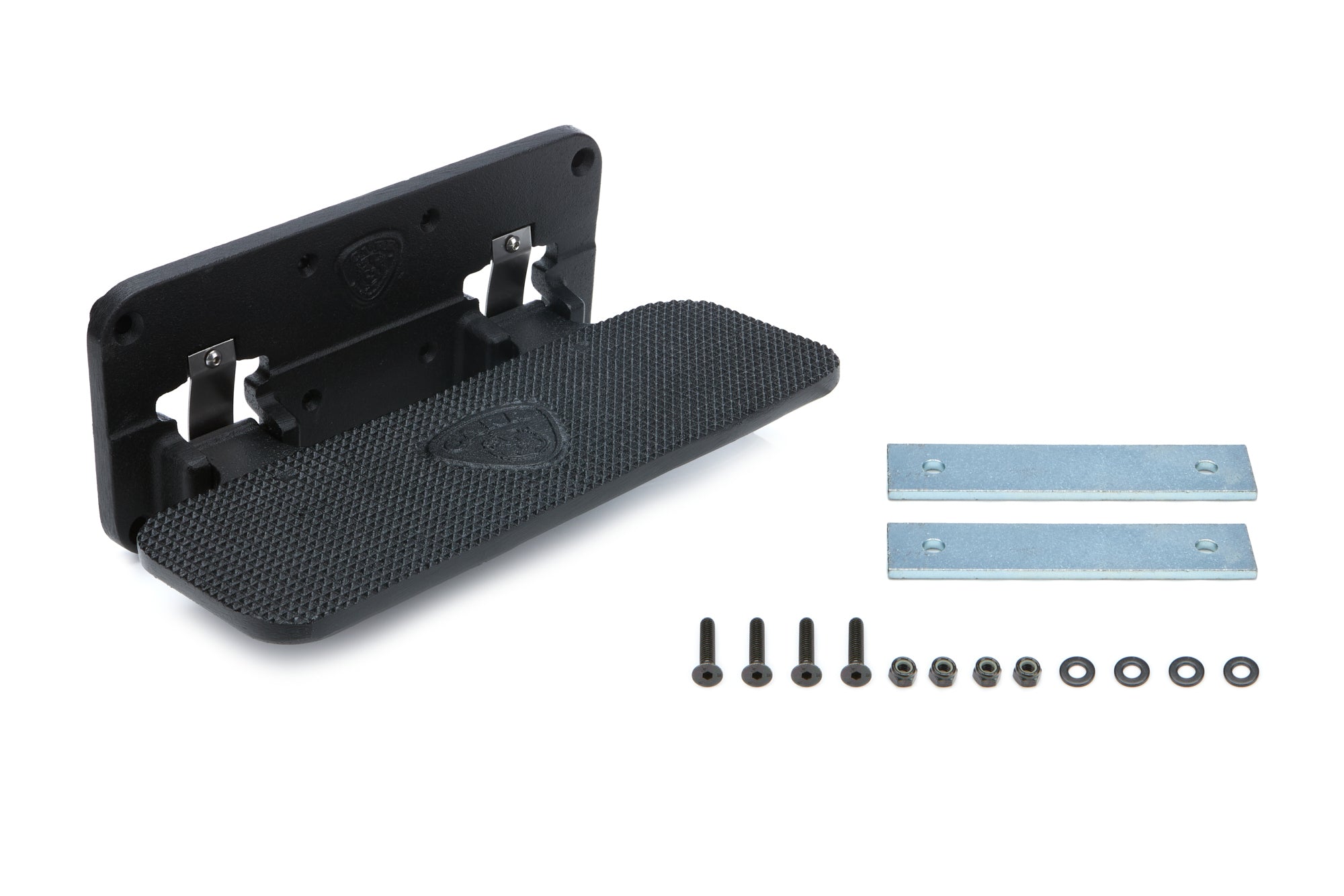 CARR Mega Step Flat Mount Hitch Step with Fold-Away Design in Black Powder Coat