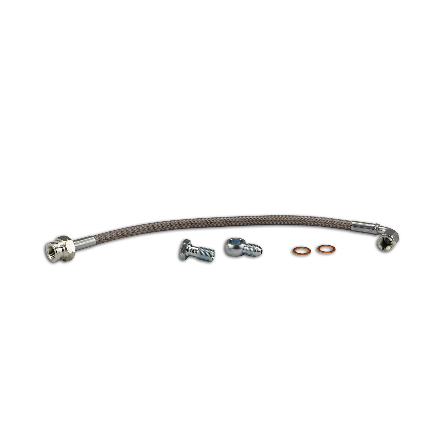 CENTERFORCE CTF604889 Hydraulic Clutch Line for Honda S2000 and Toyota Midsize Trucks, 11.25 Inch Braided Stainless Steel Hose with Banjo Fittings