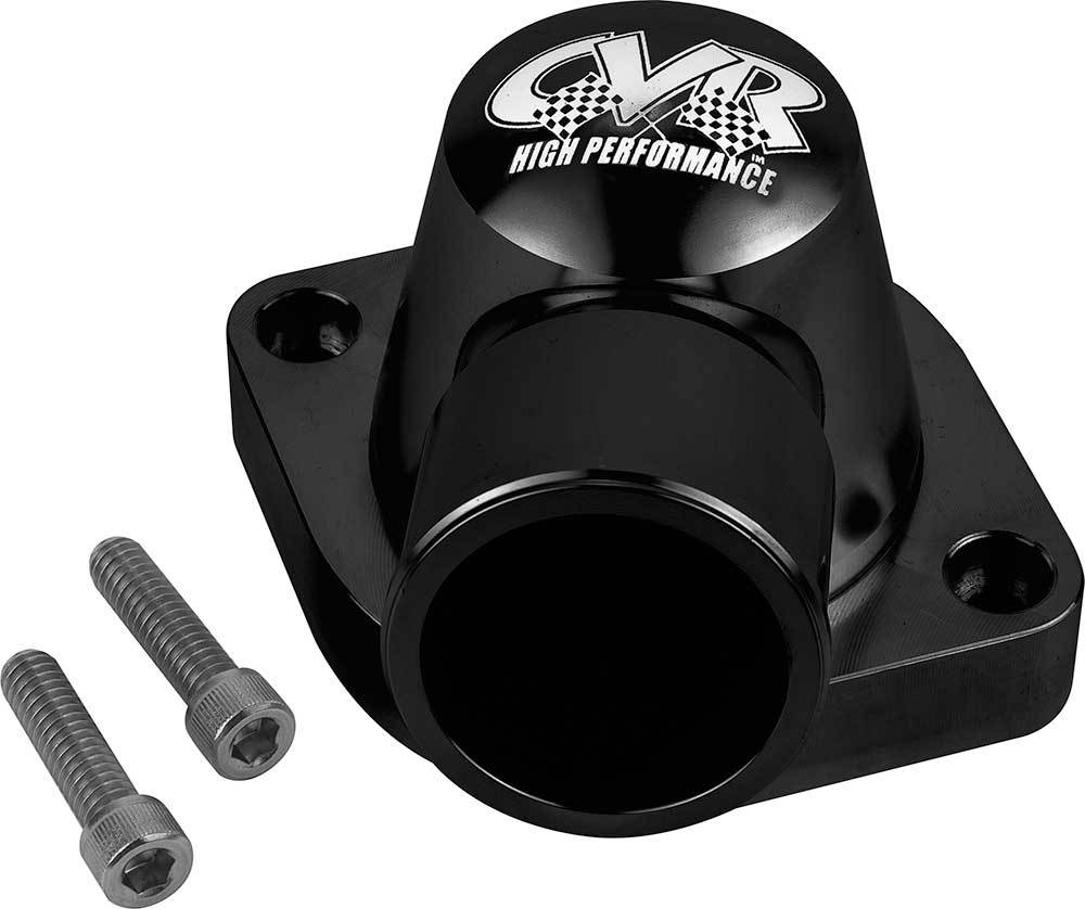 CVR Performance TSH5BK Thermostat Housing for GM LS Series with 1-1/2 Inch Hose Connection, Black Anodized Aluminum
