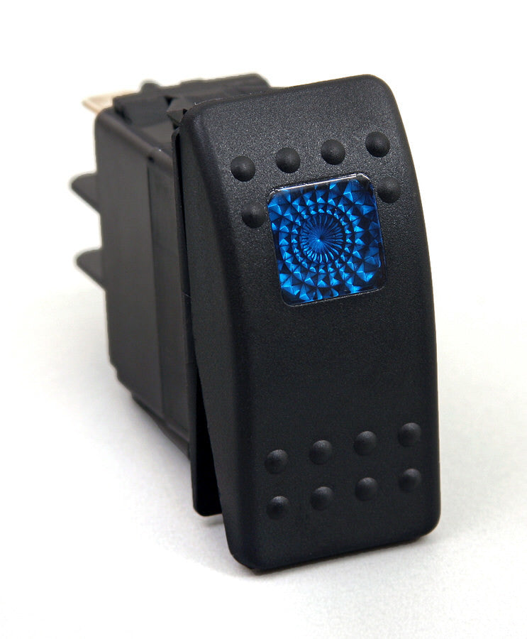 Daystar Products International KU80011 Marine-Grade Blue Lighted Rocker Switch, 12V, 20A, On/Off, Single Pole