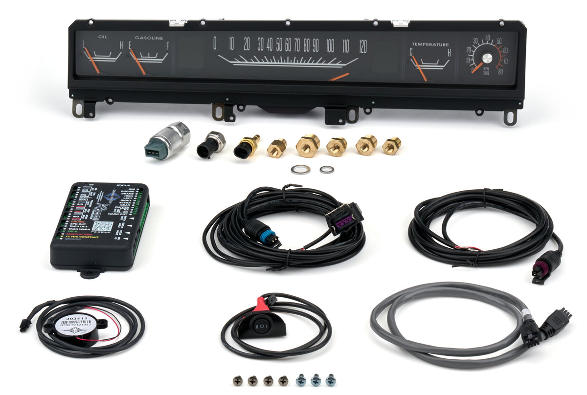 Dakota Digital RTX Series 68-70 B-Body Non-Rallye Instrument System with Analog Fuel, Oil Pressure, Speedometer, Tachometer, Voltmeter, and Water Temperature Gauges