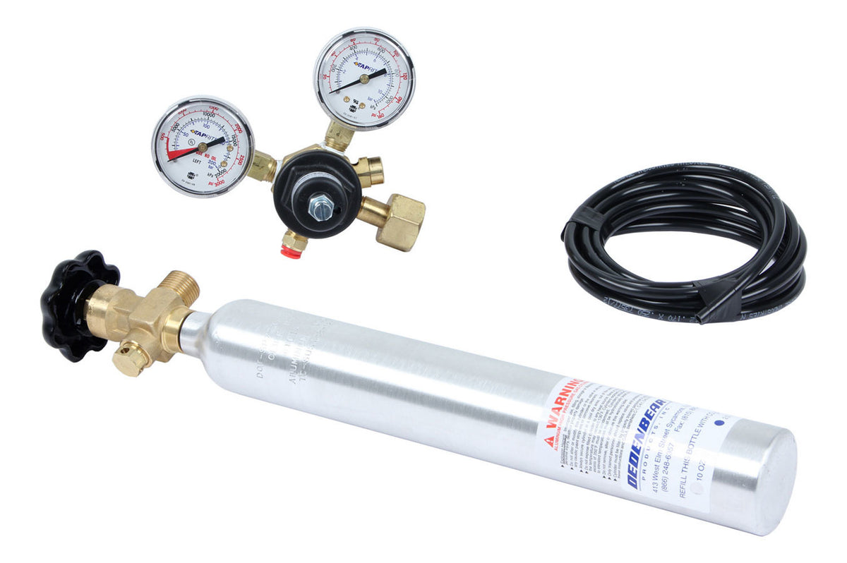 Dedenbear AB10K CO2 Bottle and Regulator Kit, 10 oz Aluminum with Valve and Line