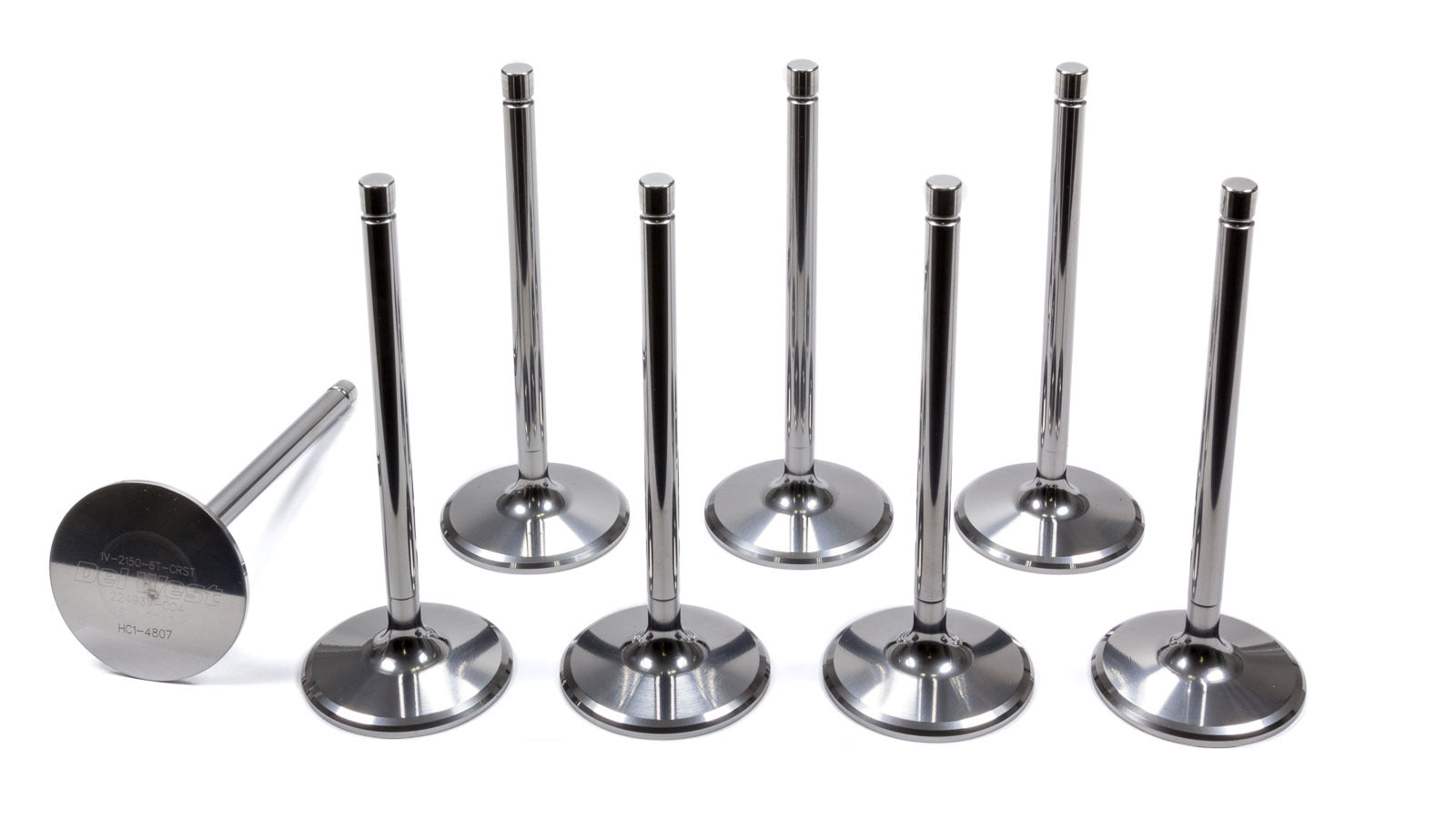 Del West IV-2150-6T-CRST-8 Titanium Intake Valves for Small Block Chevy, 2.150 Inch Head Diameter, 11/32 Inch Stem, 5.540 Inch Length