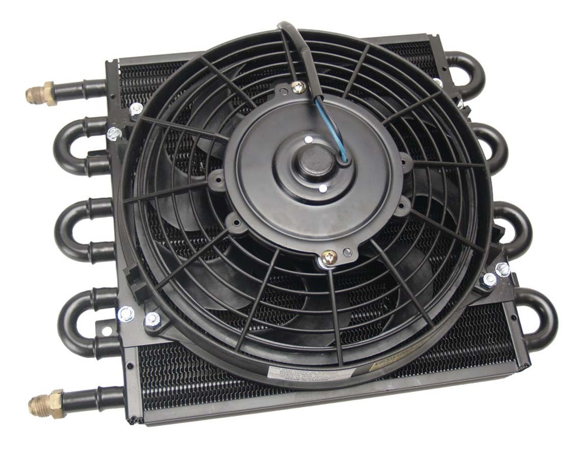 Derale 12732 Dyno-Cool Remote Cooler with 13.625-Inch Aluminum and Copper Tubes, Black Powder Coat Finish, and 6 AN Male Fittings for Automatic Transmission