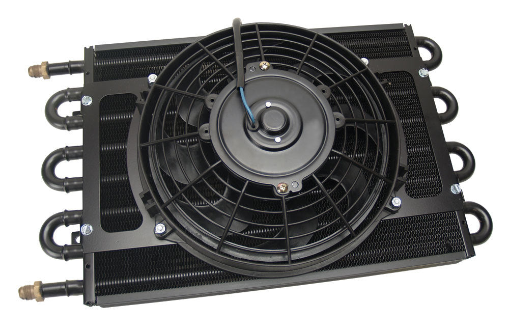Derale 12733 Dyno-Cool Remote Cooler with 17.75 Inch Length and 10.25 Inch Width, Tube Type, Aluminum and Copper Construction, Black Powder Coat Finish