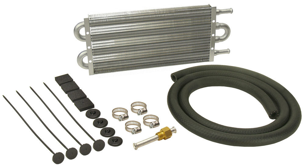 DERALE Dyno-Cool Aluminum Transmission Cooler 13 x 5 x 0.75 Inches with Tube Type Design and 11/32 Inch Hose Barb Fittings