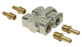 Derale 13011 Fluid Control Thermostat Kit with Dual 3/8 Inch NPT Inlets and Outlets, Aluminum Polished Finish