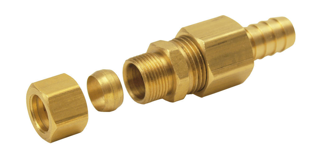 DERALE 13033 1/2 Inch Compression Fitting Kit with Brass Adapter and Hose Barb