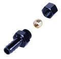 DERALE 13042 Straight 3/8 Inch Compression Fitting to Hose Barb Adapter in Black Anodized Aluminum