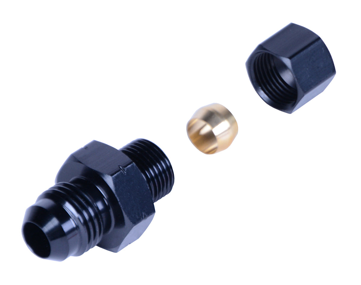 DERALE 13044 Fitting 5/16 Inch Tube to -6AN Aluminum Adapter with Black Anodized Finish