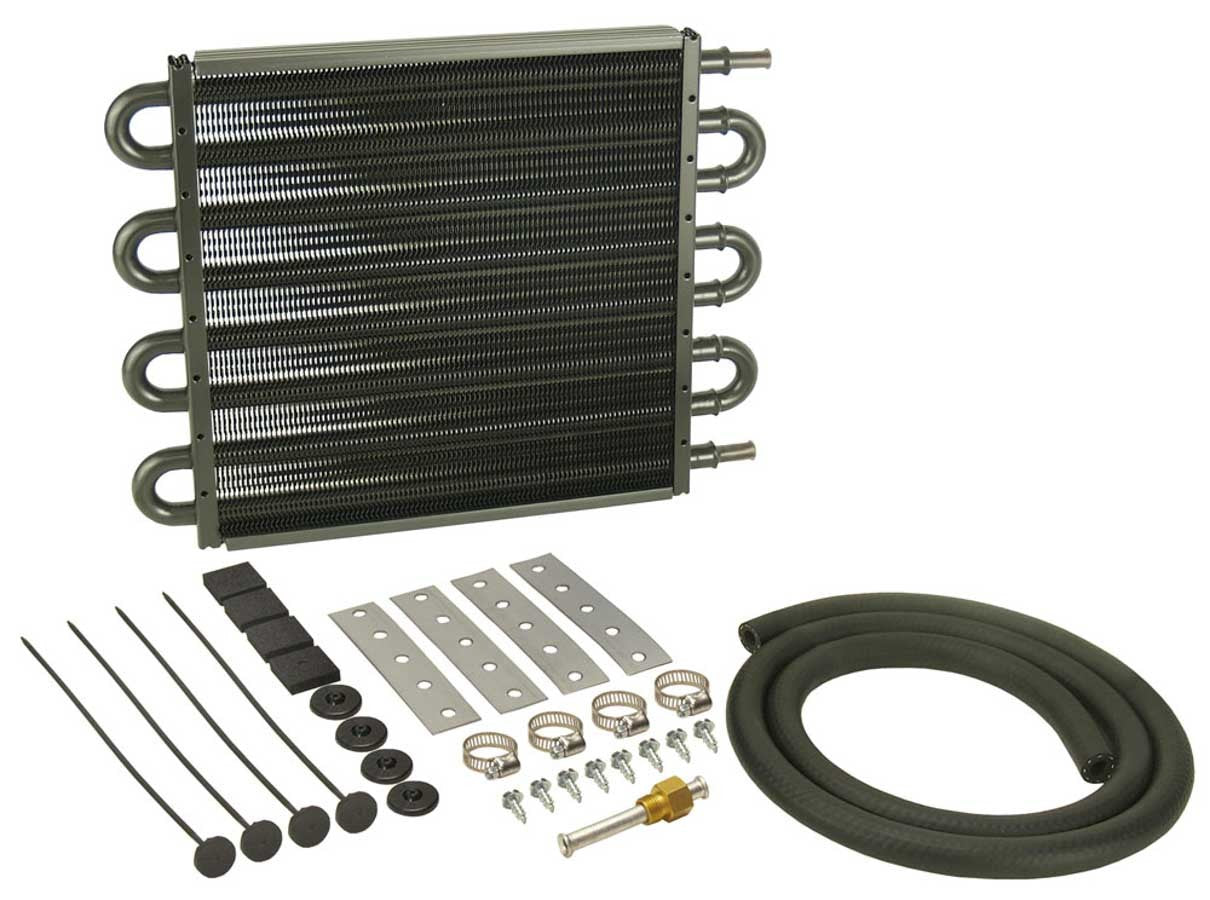 Derale 13107 18K Transmission Cooler with Aluminum and Copper Construction, 12.75 x 10.25 Inches Tube Type Design, Black Powder Coat Finish