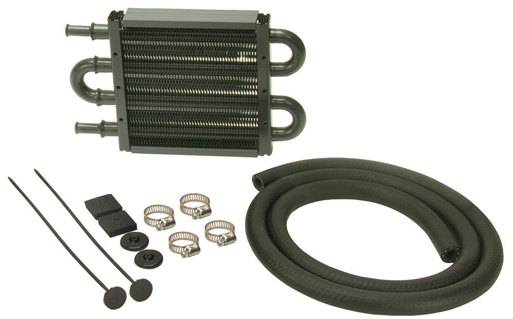 Derale 13212 Power Steering Cooler, 8.125 Inch Length, Aluminum and Copper, Black Powder Coat Finish