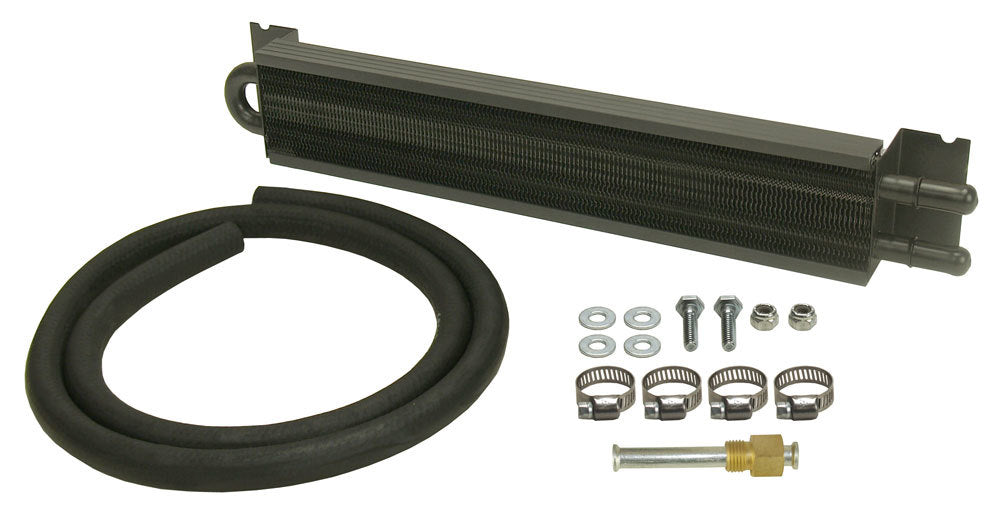 Derale Fluid Cooler 13220, 17 Inch Tube Type Aluminum and Copper Construction with Black Powder Coat Finish